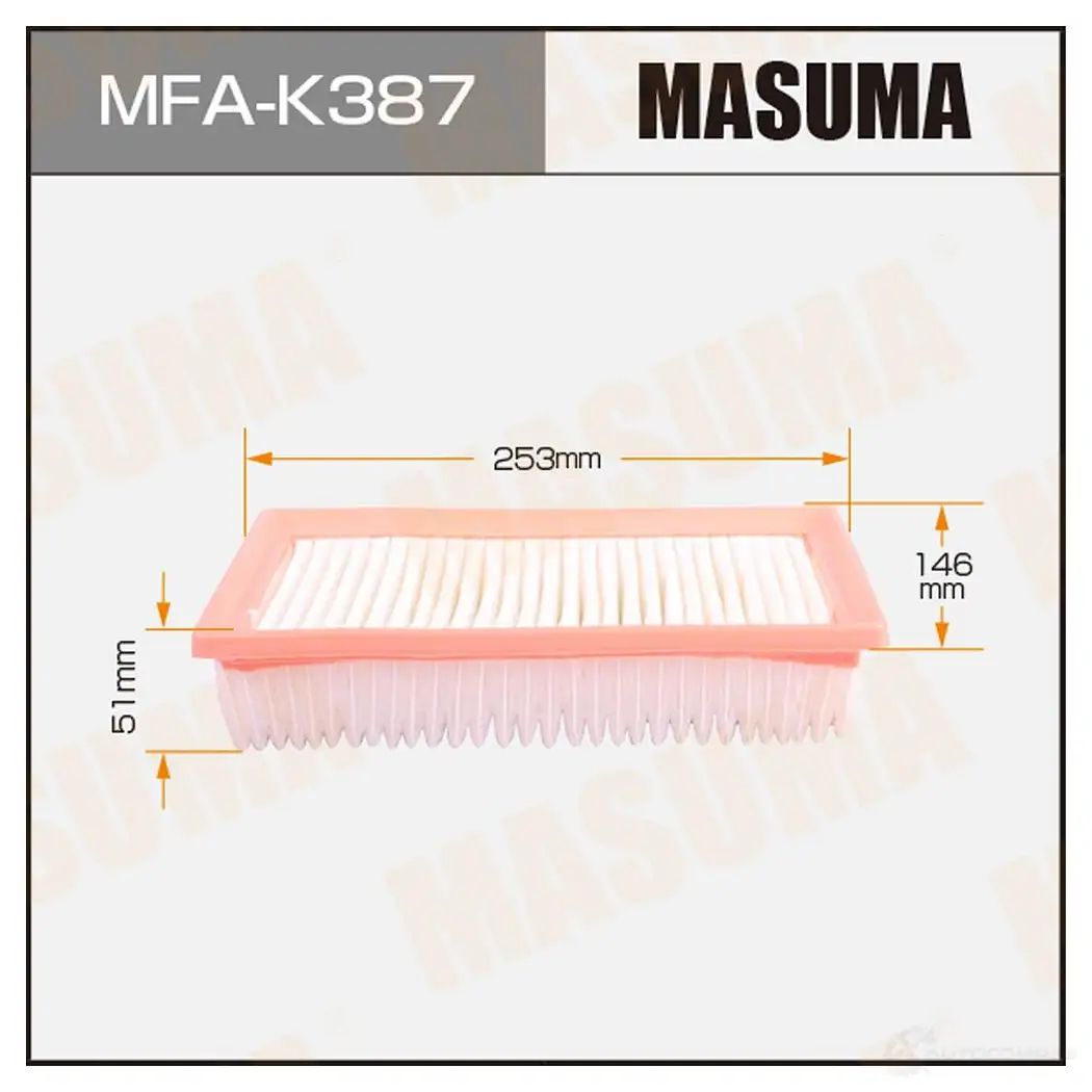 Фильтр воздушный MASUMA 1439698184 MFA-K387 0VX 3W7S