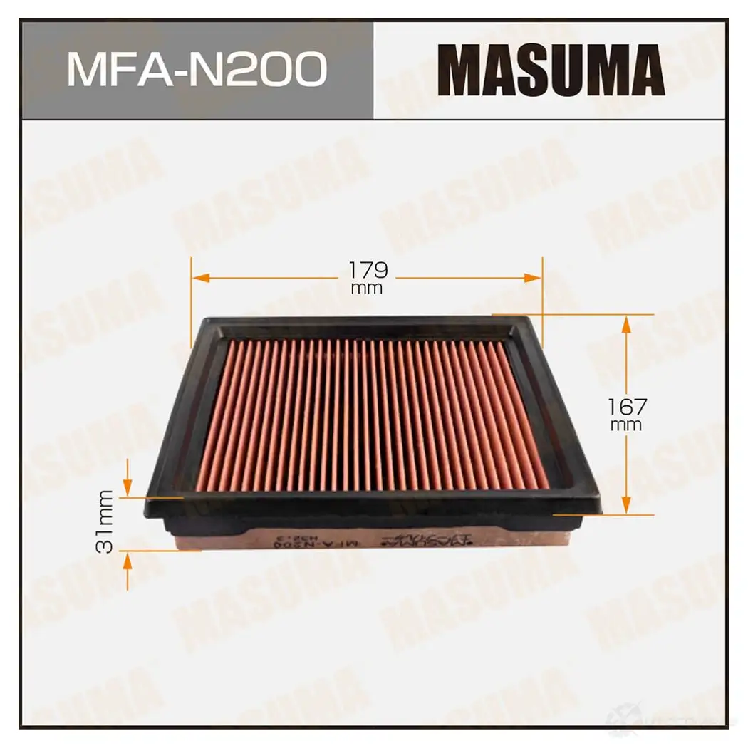Фильтр воздушный с пропиткой маслом MASUMA MFA-N200 YPG5F5 0 4560116762866 1420577156 изображение 0