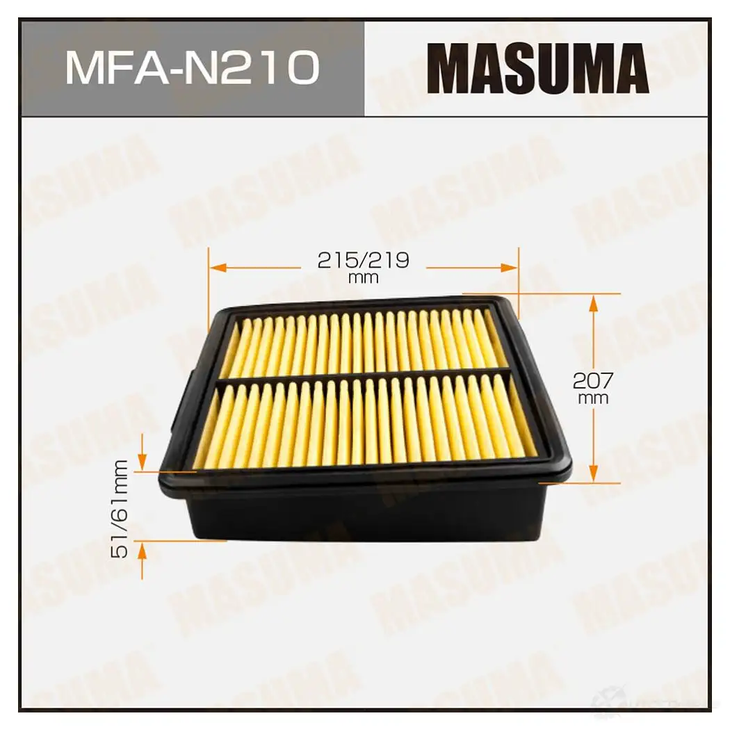 Фильтр воздушный MASUMA 1422884522 MFA-N210 4560116765355 JEL B5P изображение 0