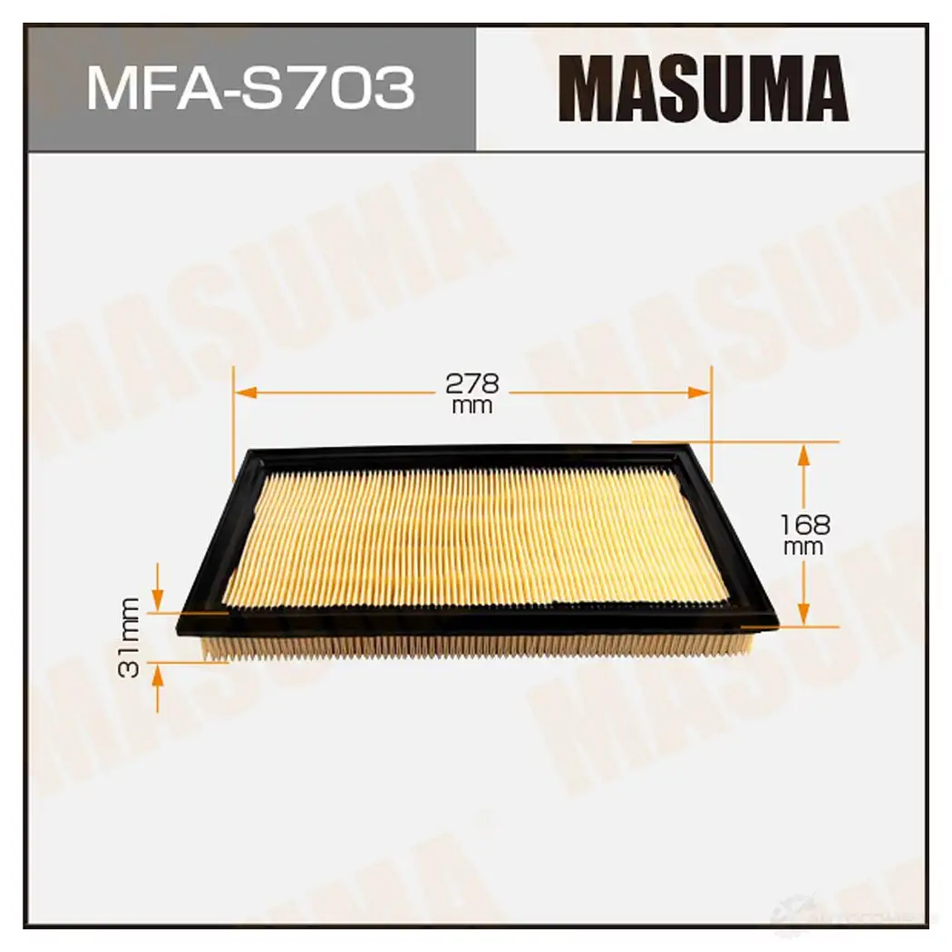 Фильтр воздушный MASUMA 4560116764921 2Z2 VU MFA-S703 1420577187 изображение 0