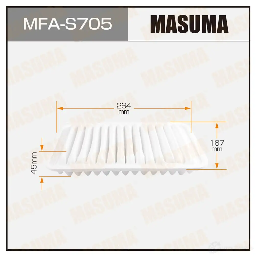 Фильтр воздушный MASUMA 4560116765522 MFA-S705 1420577440 7T43Q U изображение 0