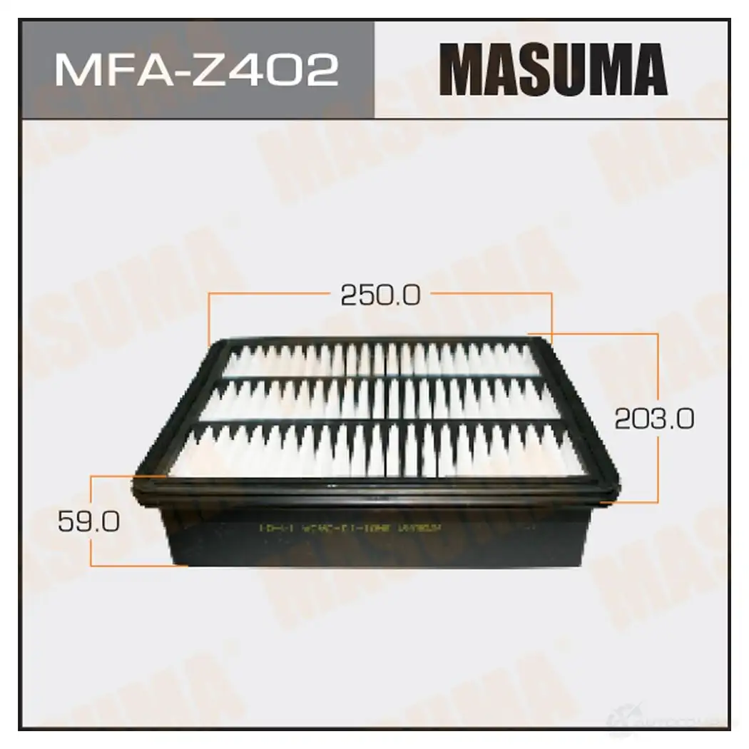 Фильтр воздушный MASUMA 4560116765263 4EI WUDI MFA-Z402 1422884518 изображение 0
