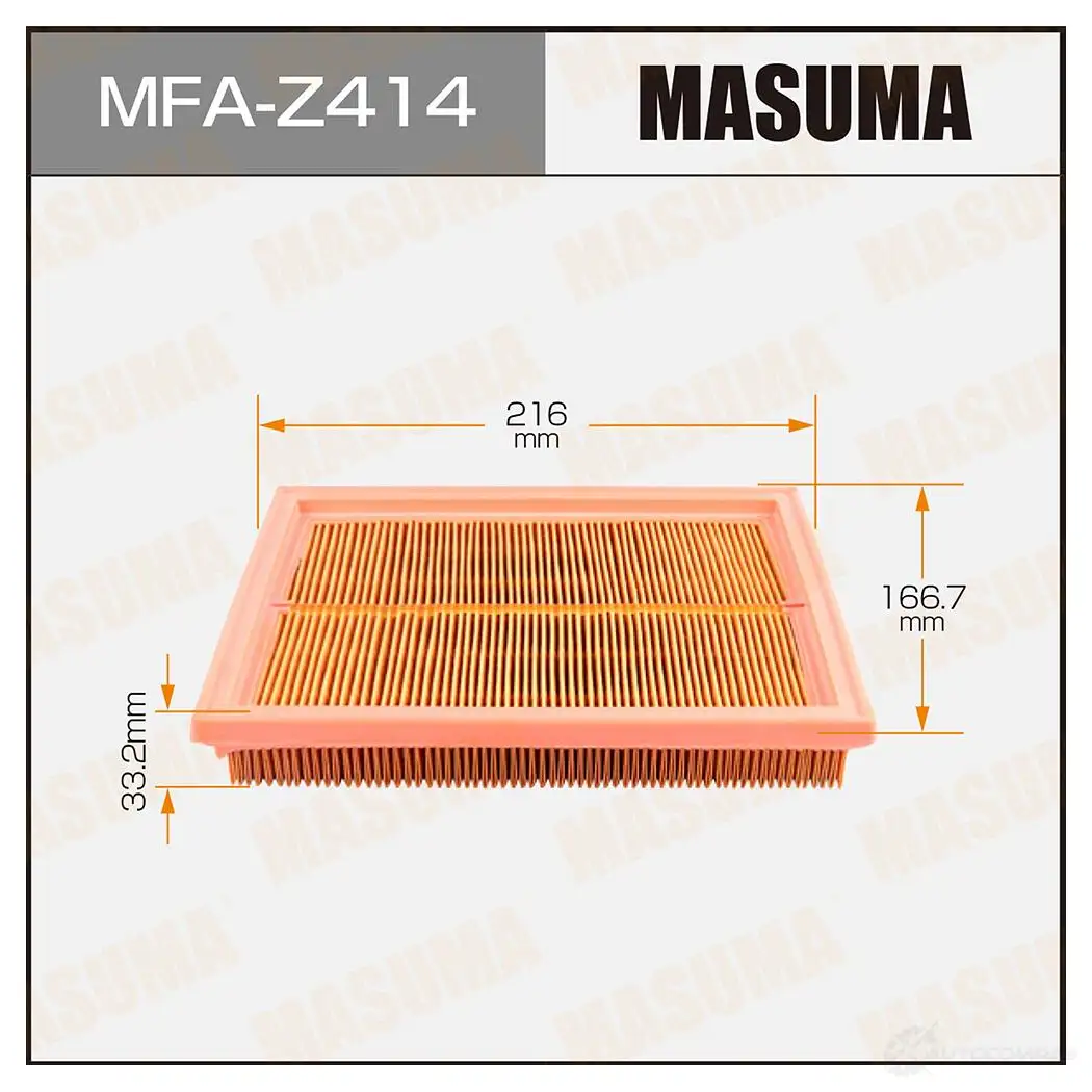 Фильтр воздушный MASUMA Y4890 3 4560116493418 MFA-Z414 1422884354 изображение 0