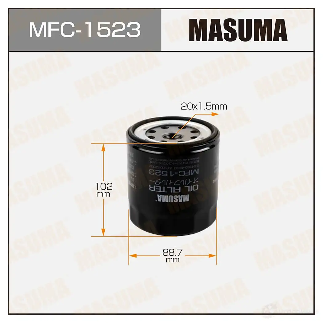 Фильтр масляный MASUMA 1420577252 4560116740161 1T FTW MFC-1523 изображение 0