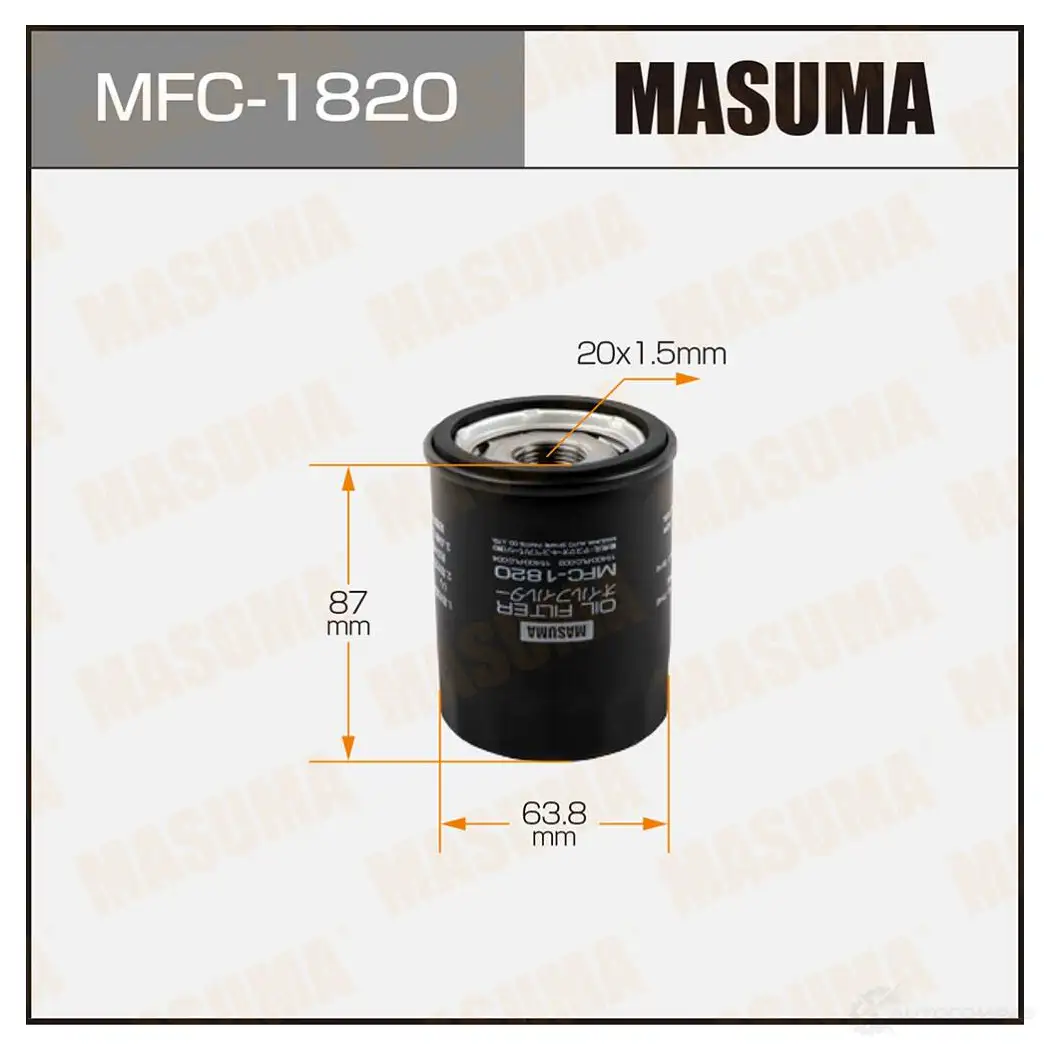 Фильтр масляный MASUMA 4560116740215 MFC-1820 VF AZJQR 1420577250 изображение 0