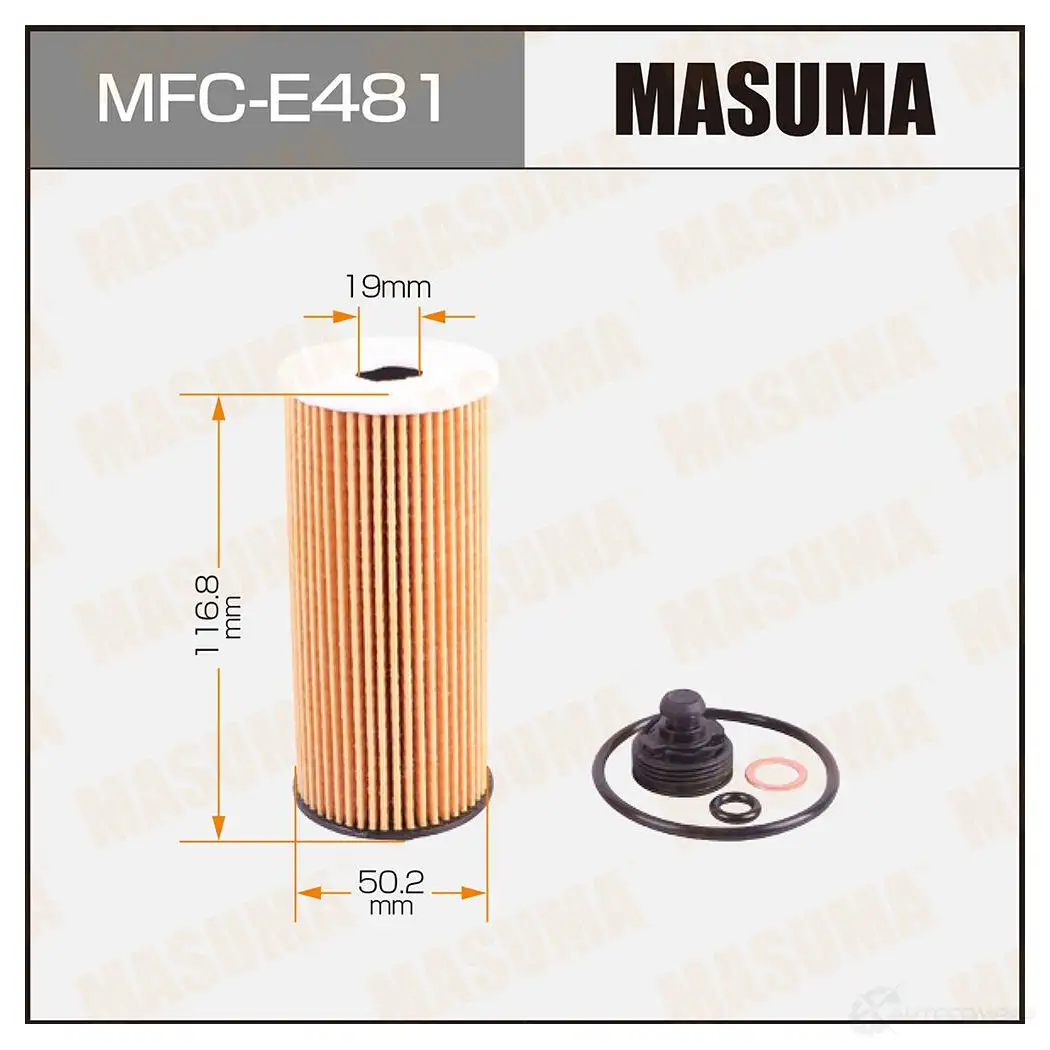 Фильтр масляный (вставка) MASUMA MFC-E481 LK38 P8E 1439698210 изображение 0