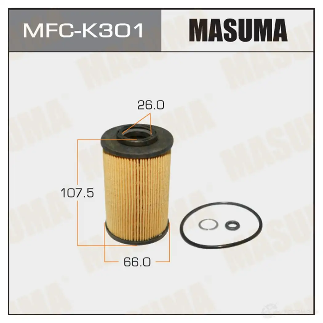 Фильтр масляный (вставка) MASUMA 4560116741229 MFC-K301 8HO6PN 2 1422884316 изображение 0