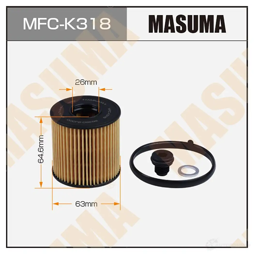 Фильтр масляный (вставка) MASUMA MFC-K318 1439698217 JJ5TP9 A