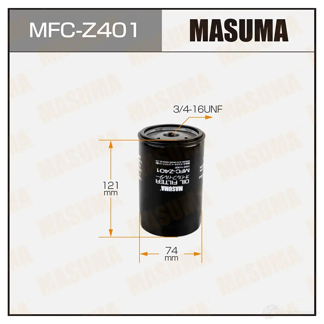 Фильтр масляный MASUMA 1422884310 MFC-Z401 4560116741779 REJW A1 изображение 0