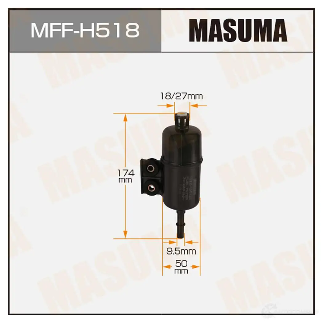 Фильтр топливный MASUMA 1422884138 MFF-H518 L K1RI 4560116746392 изображение 0