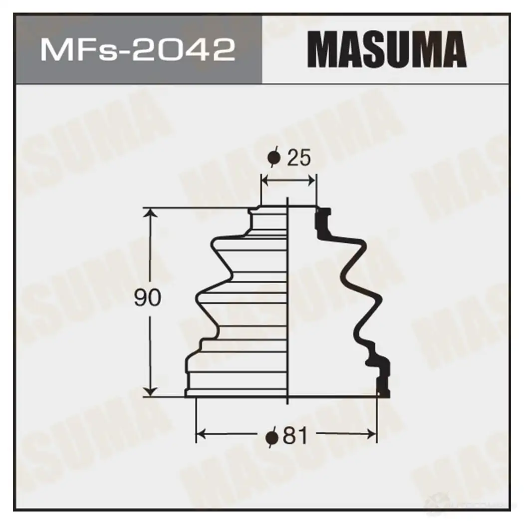 Пыльник ШРУСа (силикон) MASUMA MFs-2042 53MX9 X 1422881169 изображение 0