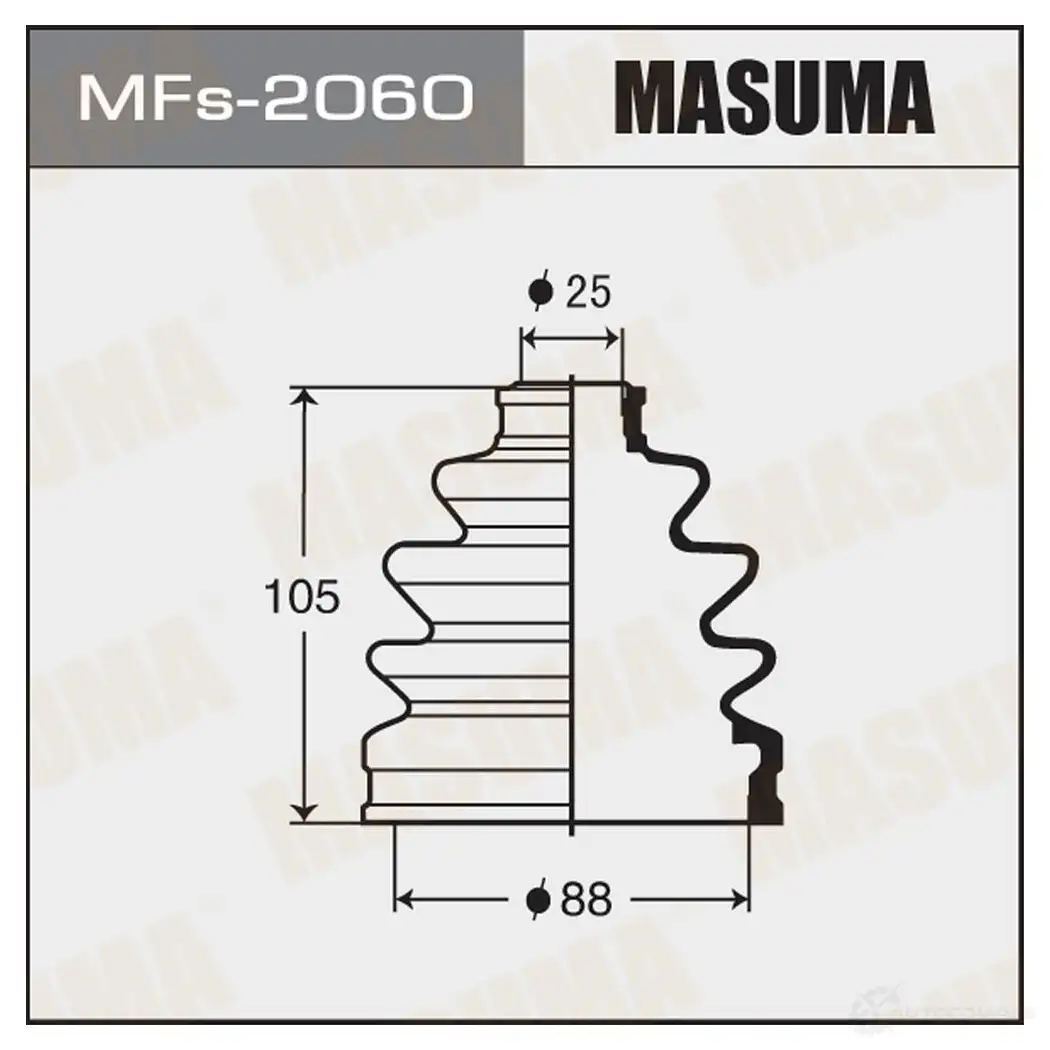 Пыльник ШРУСа (силикон) MASUMA 1422881160 MFs-2060 11FZ NI изображение 0