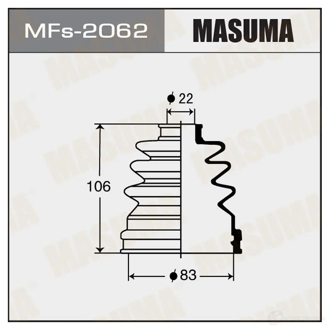 Пыльник ШРУСа (силикон) MASUMA MFs-2062 Z5 9FTN 1422878971 изображение 0