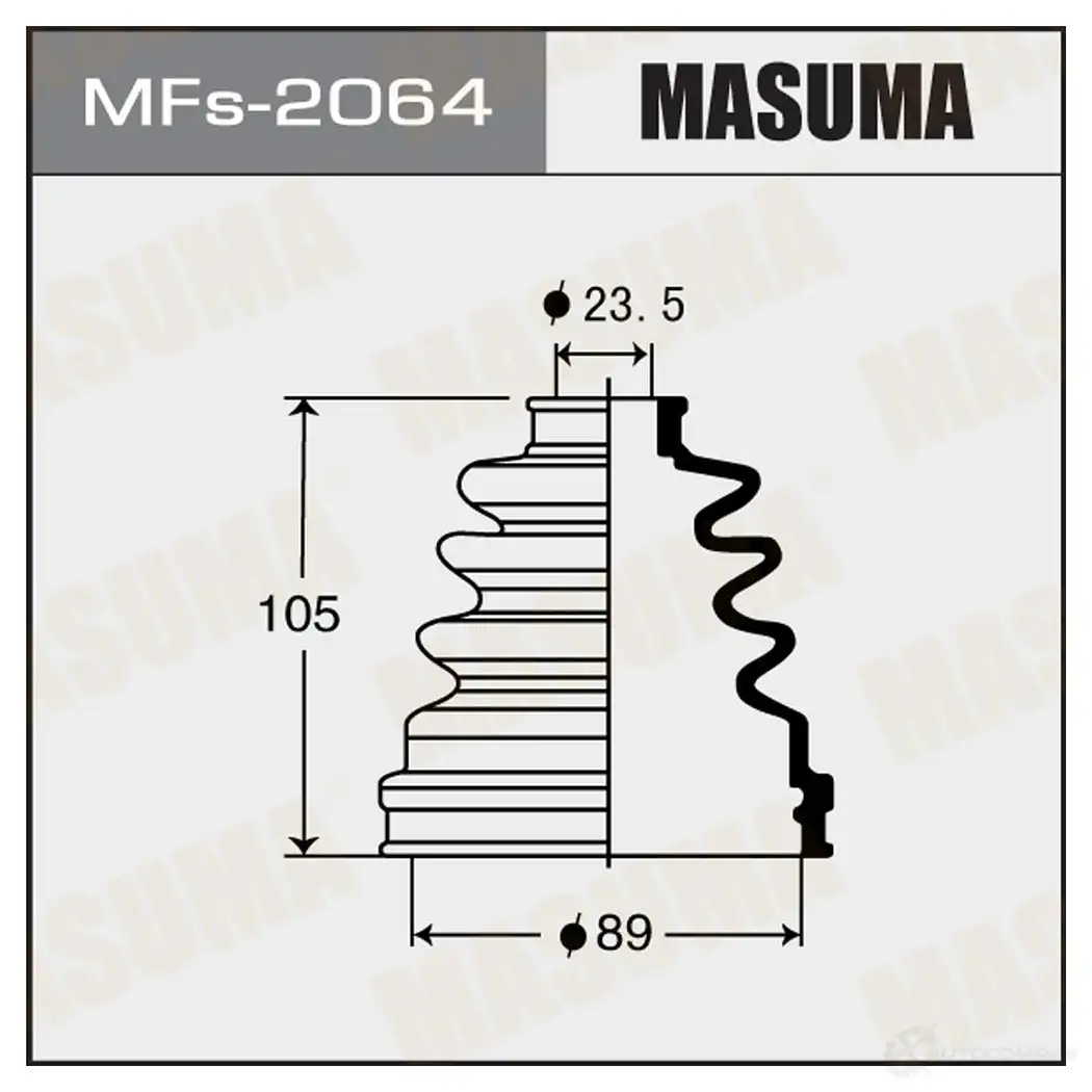 Пыльник ШРУСа (силикон) MASUMA MFs-2064 1422881117 8 J5W6 изображение 0