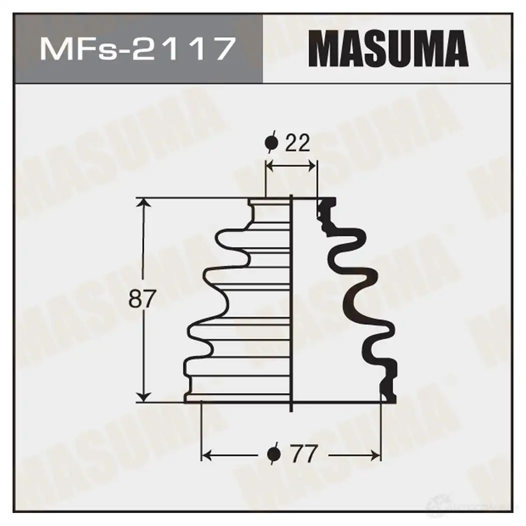 Пыльник ШРУСа (силикон) MASUMA B HFUNQ MFs-2117 1422881123 изображение 0