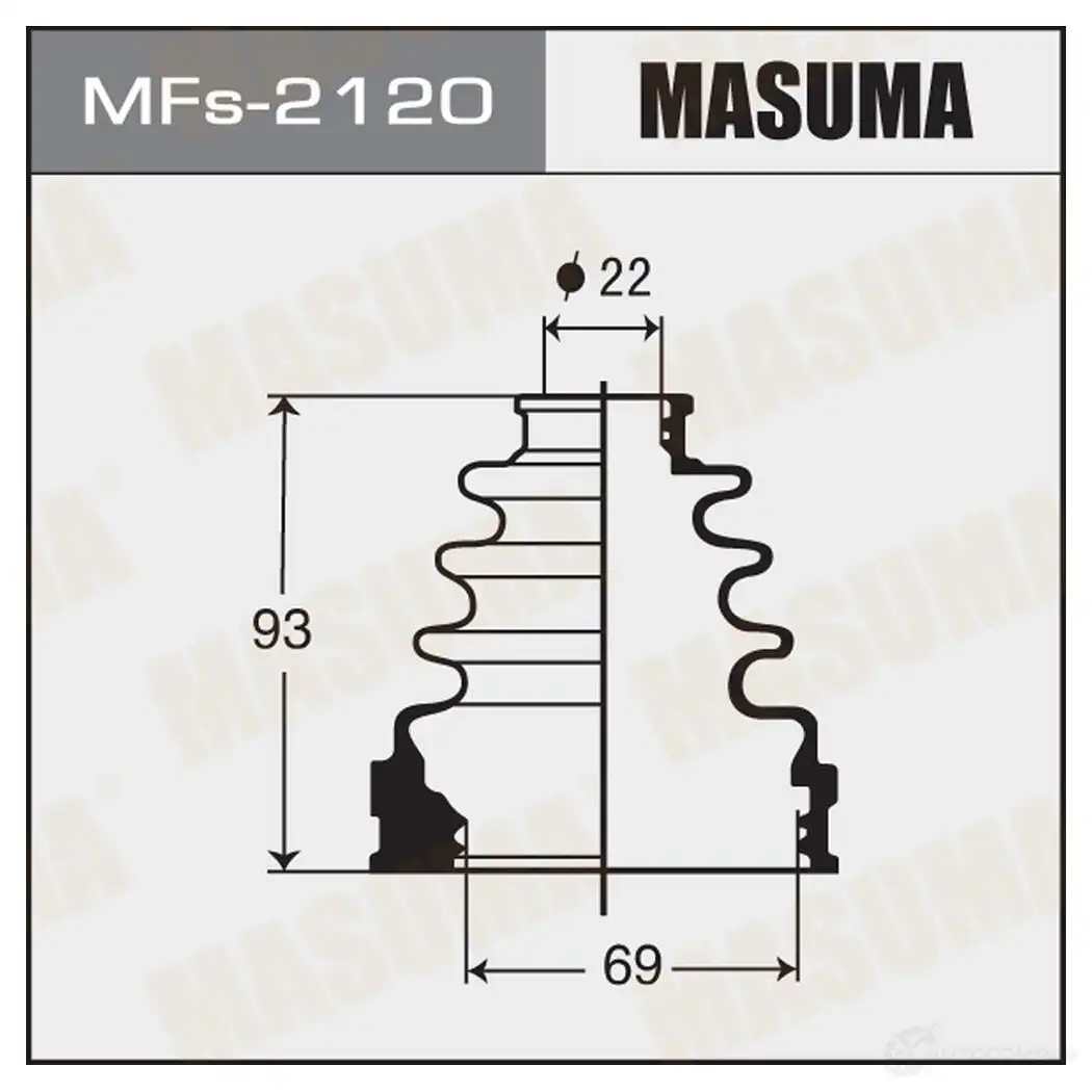 Пыльник ШРУСа (силикон) MASUMA MFs-2120 1422881120 WJ6 H3 изображение 0