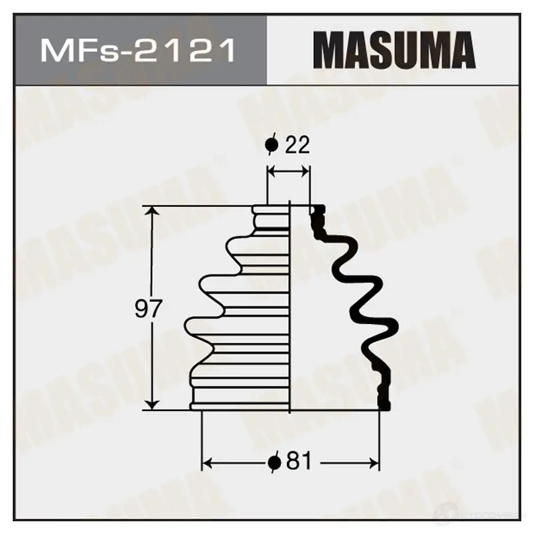 Пыльник ШРУСа (силикон) MASUMA J ZMWV 1422881119 MFs-2121 изображение 0