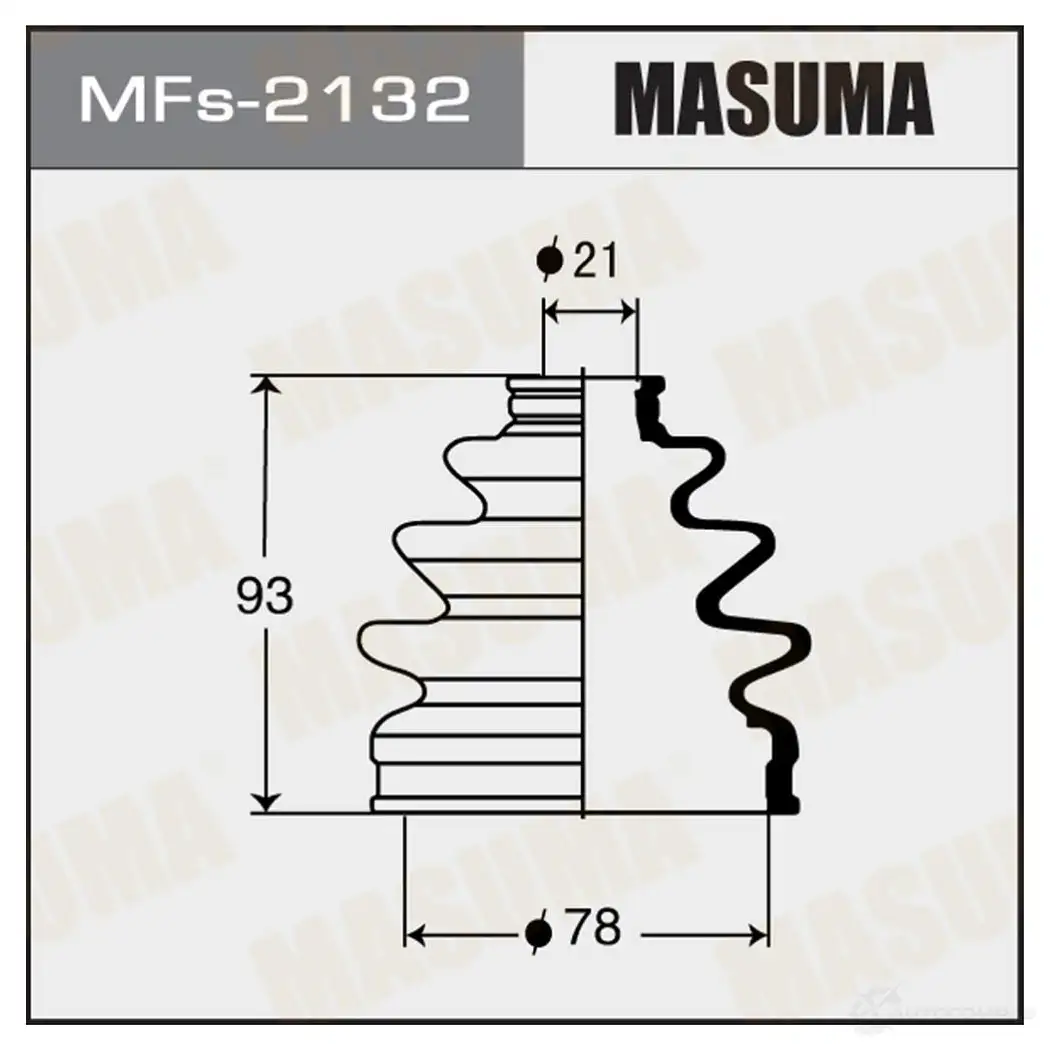 Пыльник ШРУСа (силикон) MASUMA 6 R8MTGU MFs-2132 1422881153 изображение 0