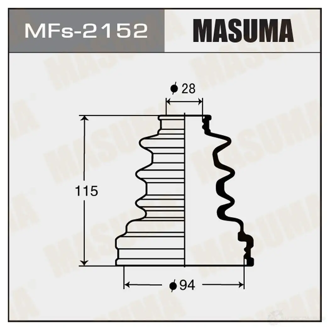 Пыльник ШРУСа (силикон) MASUMA H EAIP8 MFs-2152 1422881144 изображение 0