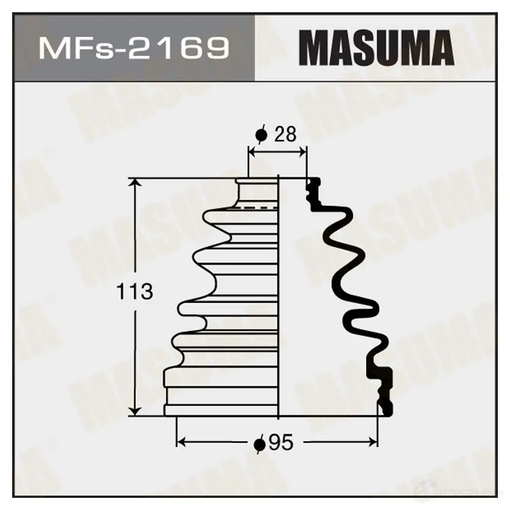 Пыльник ШРУСа (силикон) MASUMA MFs-2169 VL CV3Z0 1422881118 изображение 0