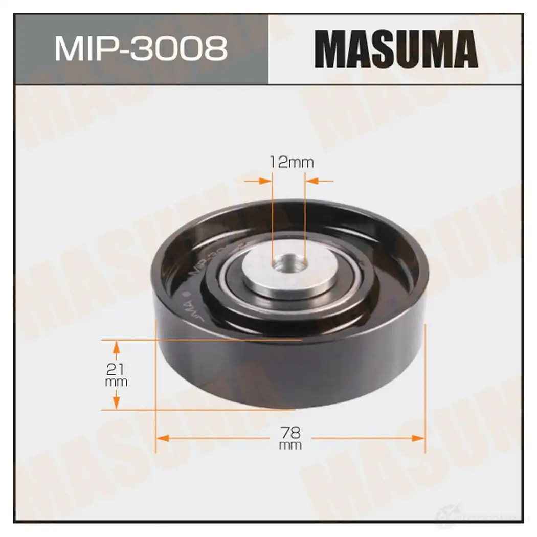 Ролик натяжителя ремня привода навесного оборудования MASUMA D4J SS MIP-3008 1439698383 изображение 0
