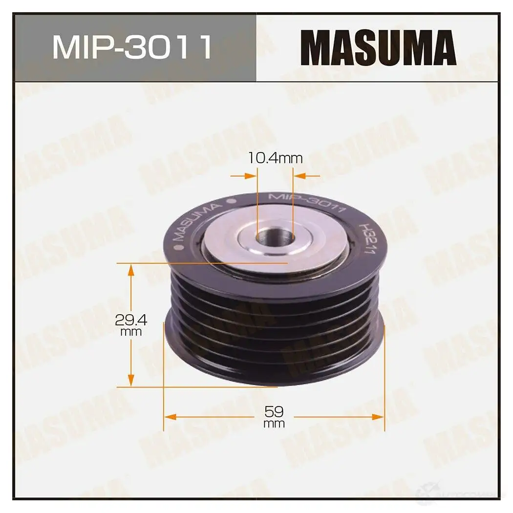 Ролик обводной приводного ремня MASUMA MIP-3011 L62ZA K 1439698386 изображение 0
