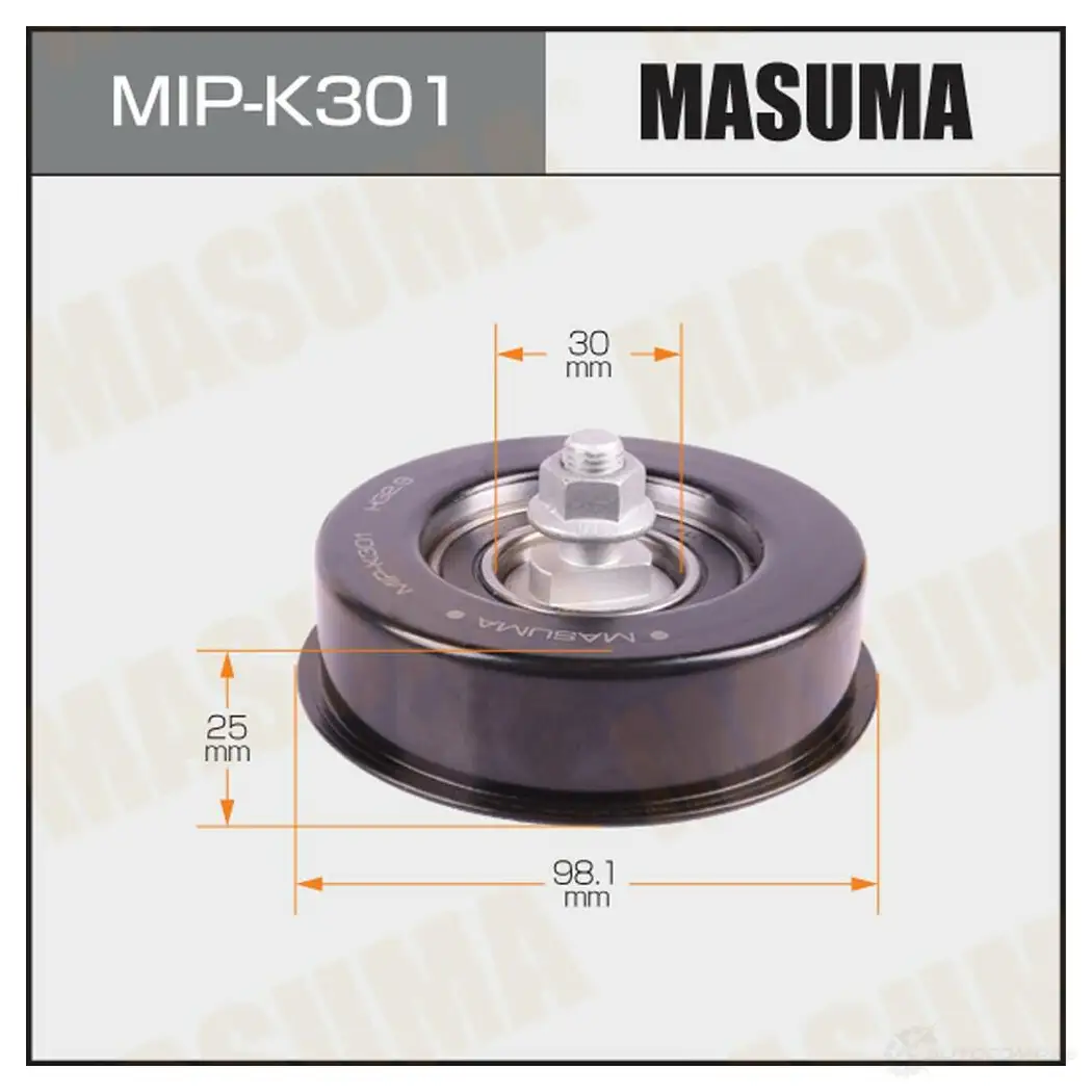 Ролик натяжителя приводного ремня MASUMA MIP-K301 1439698412 0P NFP6 изображение 0