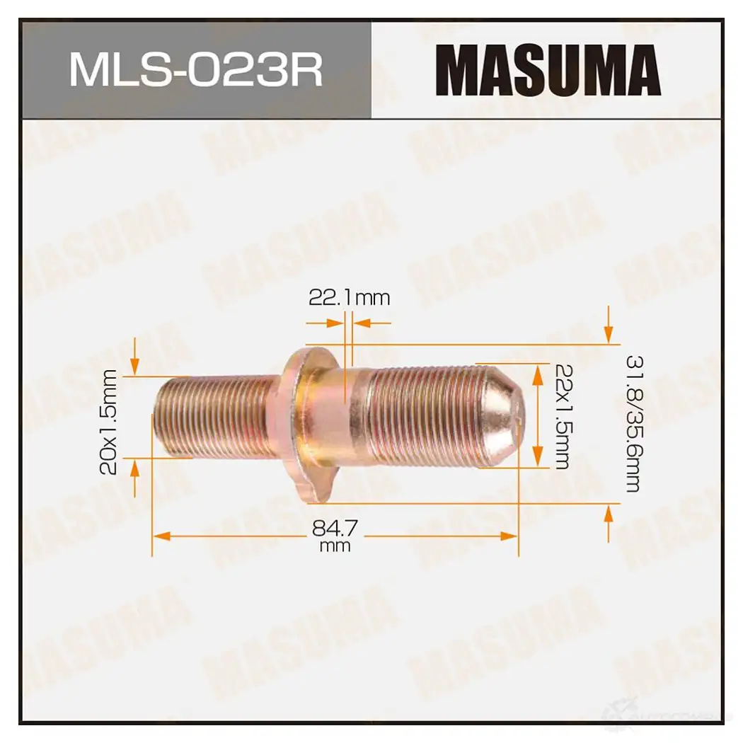 Шпилька колесная M22x1.5(R), M20x1.5(R) MASUMA MLS-023R 1422878786 BF ZK66
