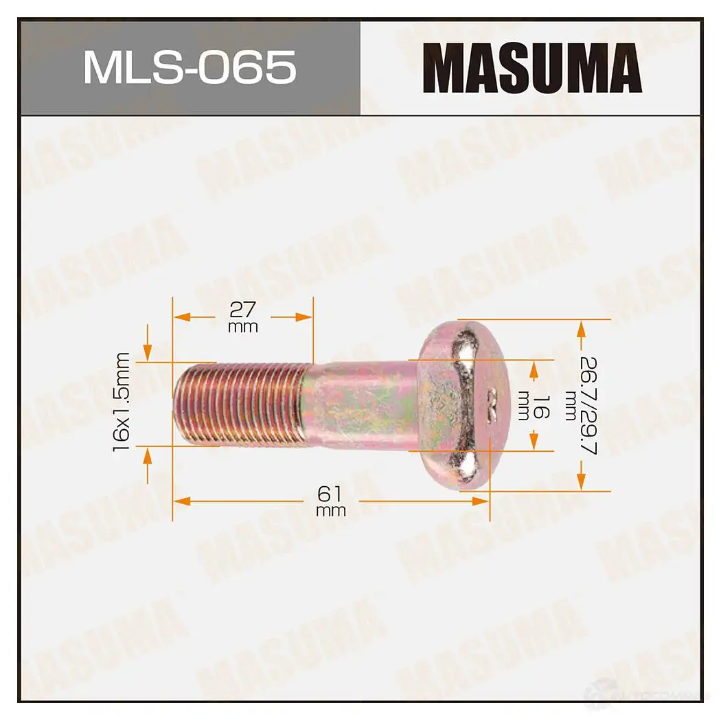 Шпилька колесная M16x1.5(R) MASUMA MLS-065 1422878818 TM5P 3
