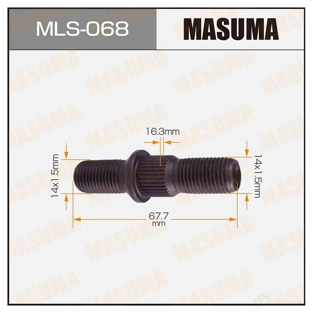 Шпилька колесная M14x1.5(R), M14x1.5(L) MASUMA 1422882970 PI H6Z0 MLS-068 изображение 0