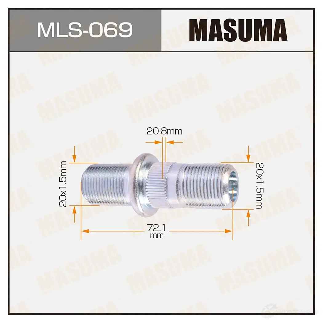Шпилька колесная M20x1.5(R), M20x1.5(R) MASUMA ZF GBUH MLS-069 1422882969