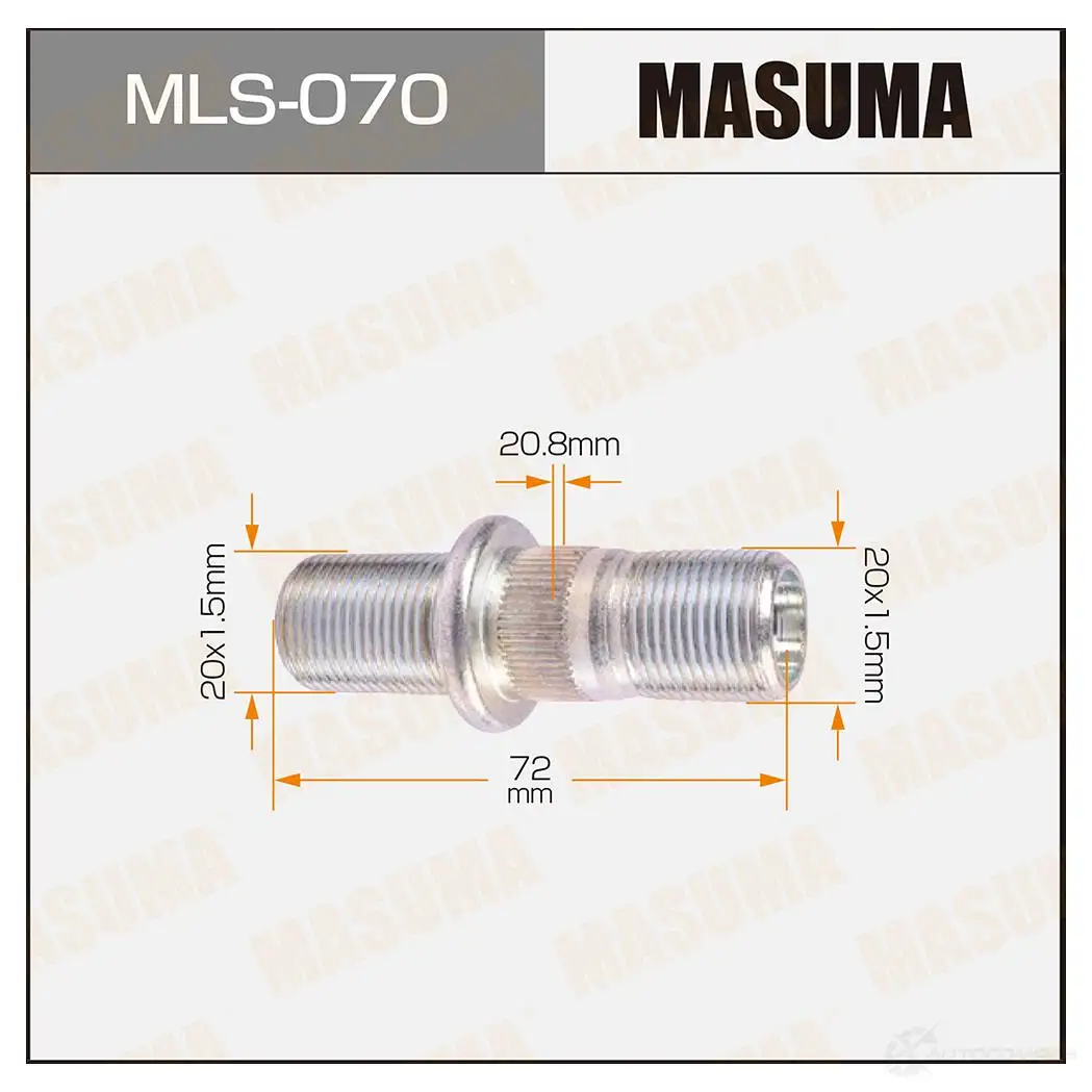 Шпилька колесная M20x1.5(R), M20x1.5(L) MASUMA C0 7X40K 1422882968 MLS-070 изображение 0