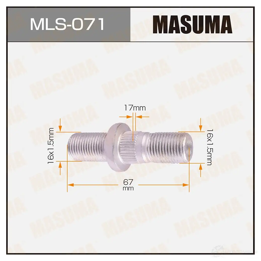 Шпилька колесная M16x1.5(R), M16x1.5(R) MASUMA Y 4FIQGN MLS-071 1422882967 изображение 0