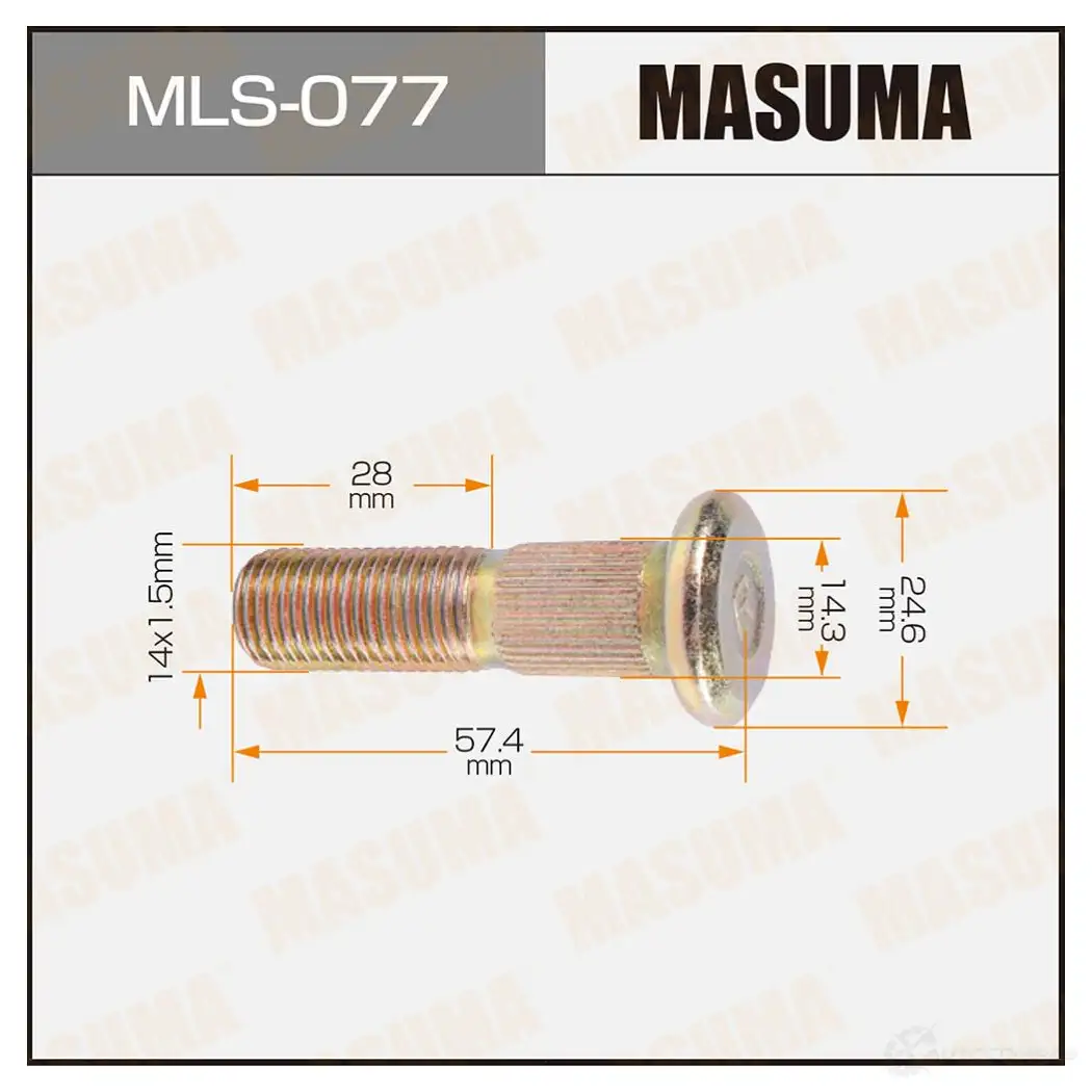 Шпилька колесная M14x1.5(R) MASUMA 1422882963 HKO WNBX MLS-077 изображение 0