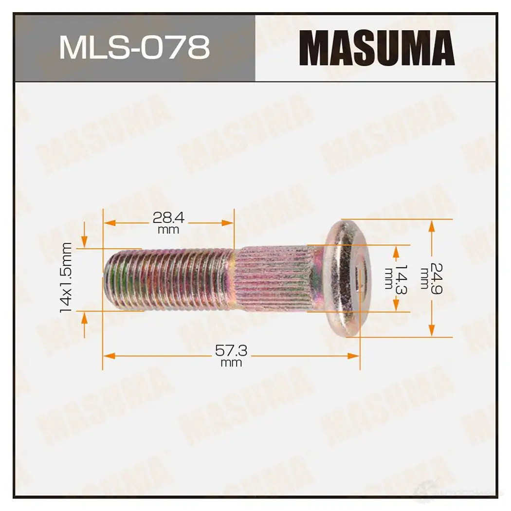 Шпилька колесная M14x1.5(L) MASUMA FF5 3QS 1422882962 MLS-078 изображение 0