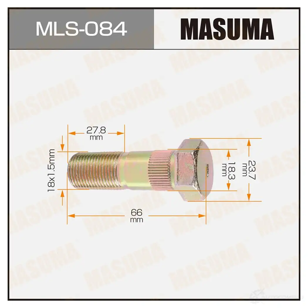 Шпилька колесная M18x1.5(R) MASUMA MLS-084 2I WNL 1422882936