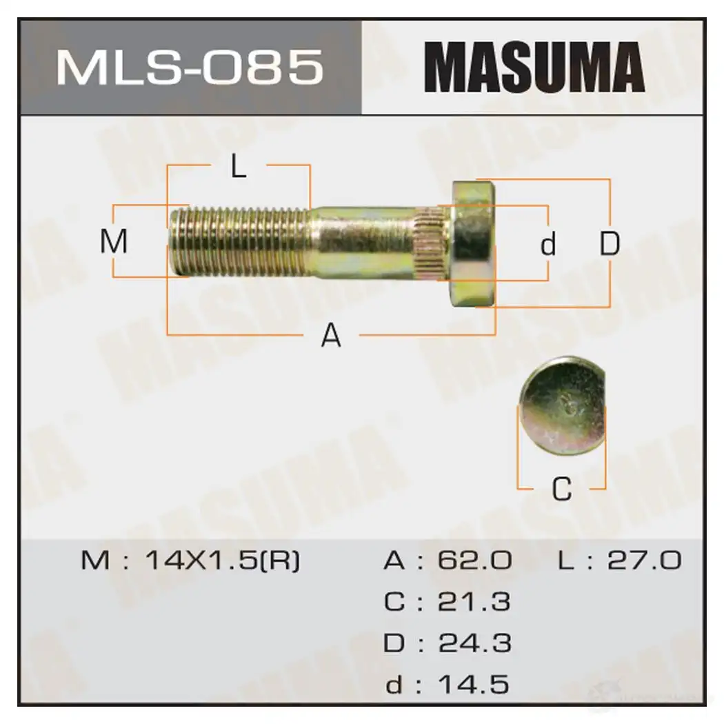 Шпилька колесная M14x1.5(R) MASUMA 1422882935 GOGI YJ MLS-085