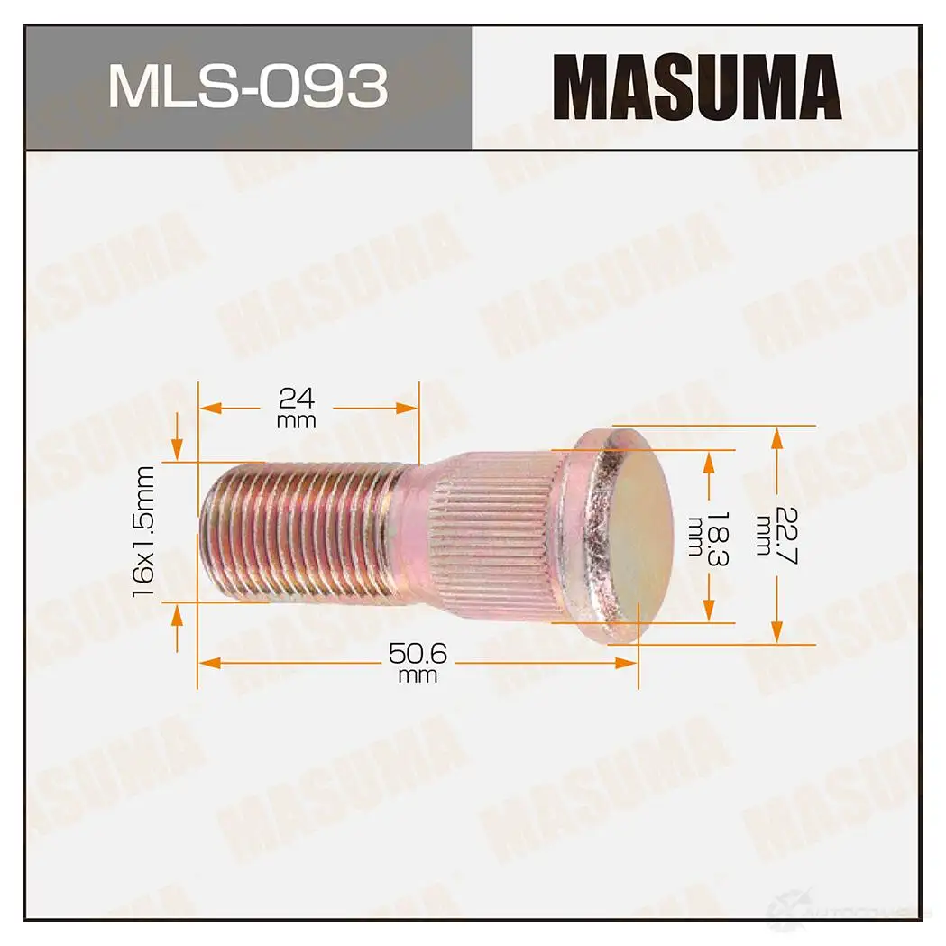 Шпилька колесная M16x1.5(R) MASUMA 1422882951 1MC CK9 MLS-093 изображение 0
