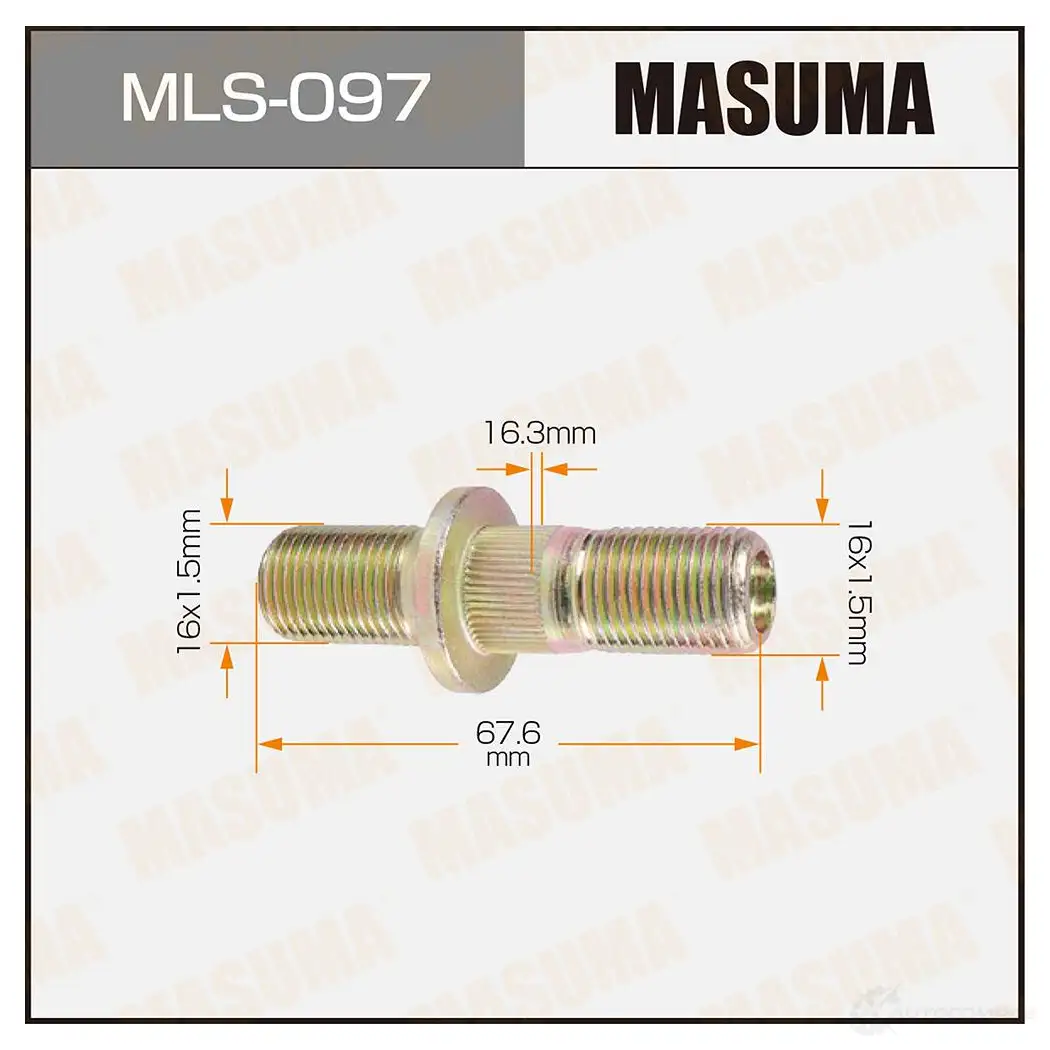 Шпилька колесная M16x1.5(R), M16x1.5(R) MASUMA 18VY R MLS-097 1422882949 изображение 0