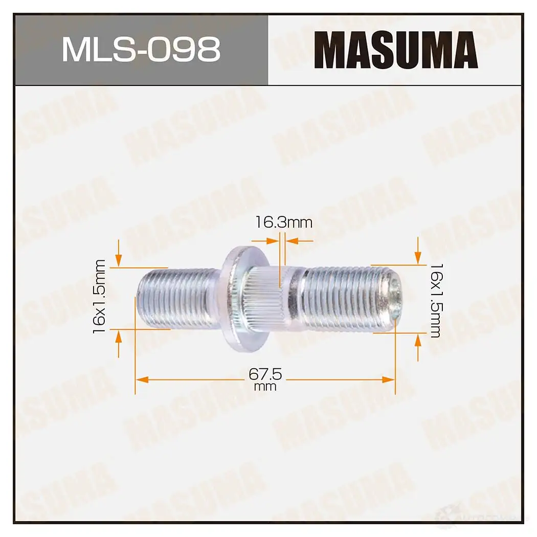 Шпилька колесная M16x1.5(R), M16x1.5(L) MASUMA 1422882948 FHBWE E MLS-098 изображение 0
