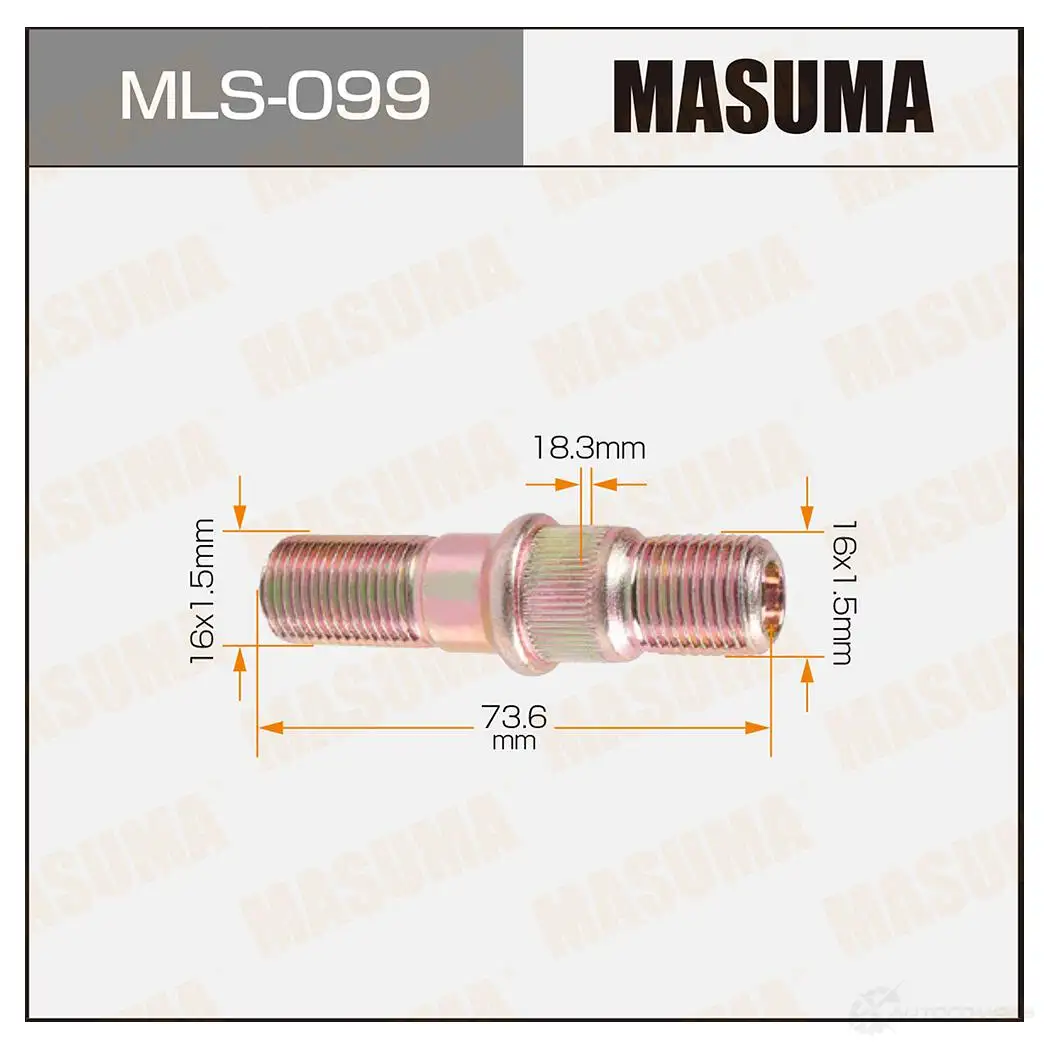 Шпилька колесная M16x1.5(R), M16x1.5(R) MASUMA 1422882947 MLS-099 7 3PMNB