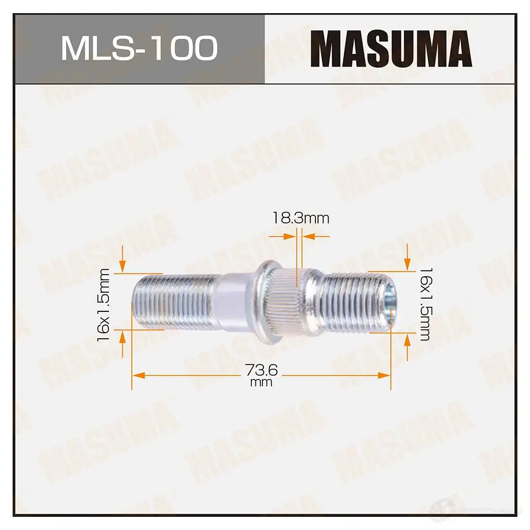 Шпилька колесная M16x1.5(L), M16x1.5(L) MASUMA Z6W HR MLS-100 1422882946
