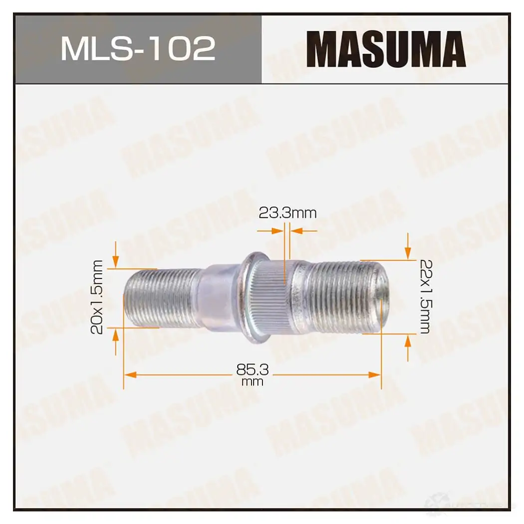 Шпилька колесная M22x1.5(L), M20x1.5(L) MASUMA 1422878809 B 36QAX MLS-102 изображение 0