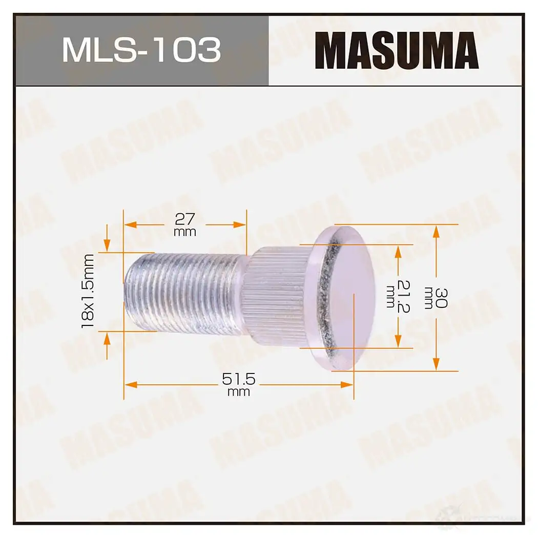 Шпилька колесная M18x1.5(R) MASUMA MLS-103 1422882945 O 422UUI