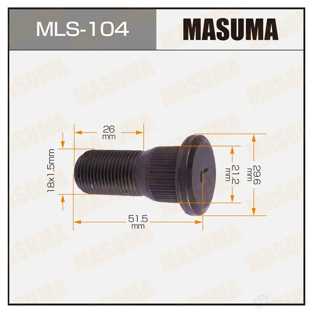 Шпилька колесная M18x1.5(L) MASUMA MLS-104 8 IWVYG 1422882944