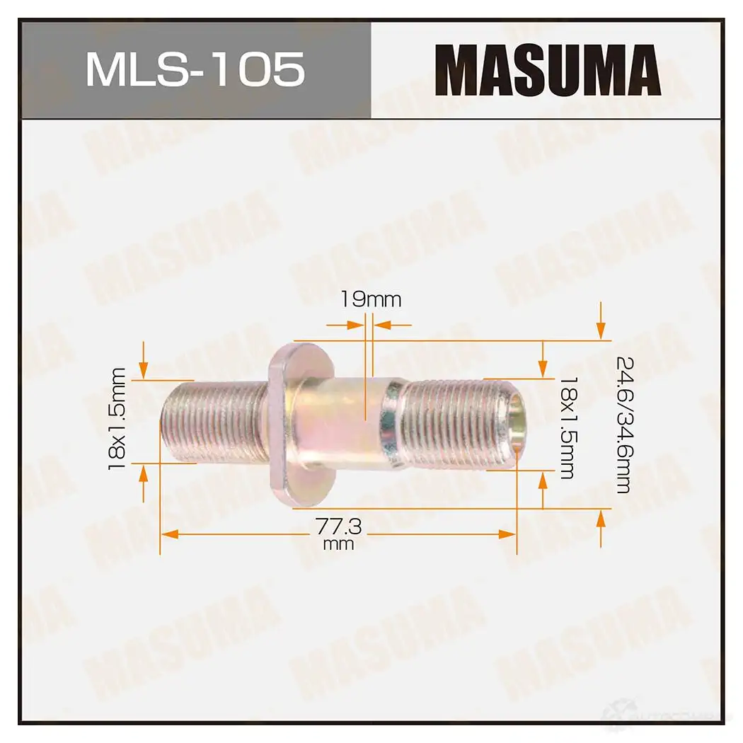 Шпилька колесная M18x1.5(R), M18x1.5(R) MASUMA 1422878808 RRW R952 MLS-105