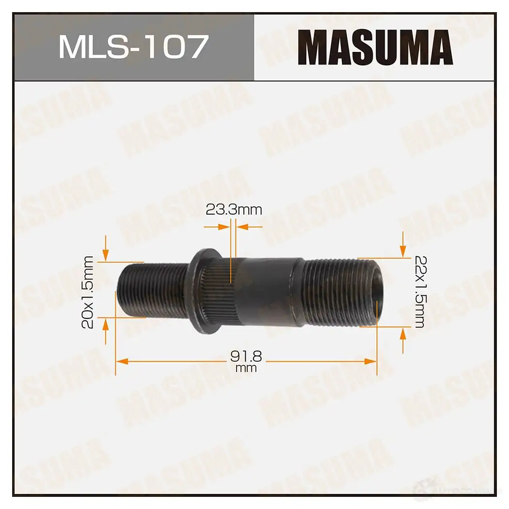 Шпилька колесная M22x1.5(R), M20x1.5(R) MASUMA 1422882942 LHS L9 MLS-107