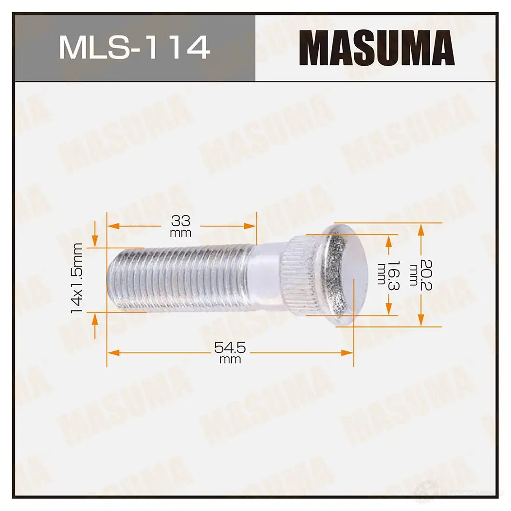 Шпилька колесная M14x1.5(L) MASUMA UM 6R3B 1422878843 MLS-114 изображение 0