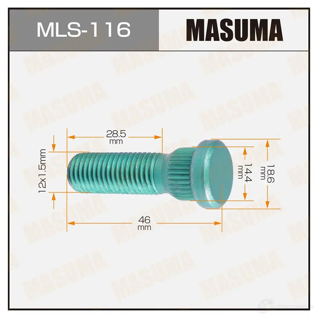 Шпилька колесная M12x1.5(R) MASUMA 1422878842 Q4E QC MLS-116 изображение 0