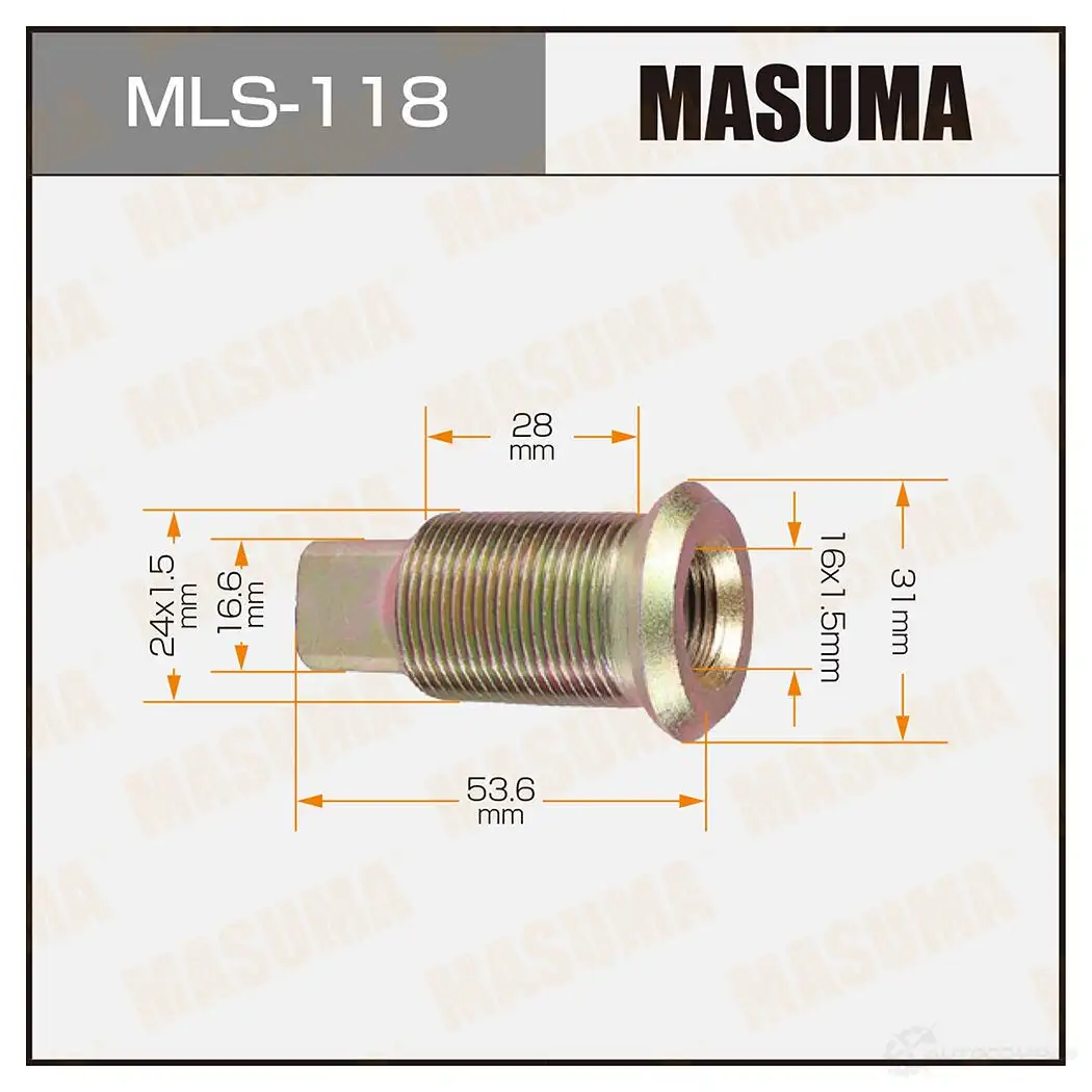 Футорка колесная M24x1.5(R), M16x1.5(R) MASUMA SU2E P 1422883002 MLS-118 изображение 0